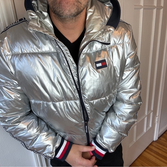Tommy Hilfiger Silver Puffer Jacket - Picture 5 of 5